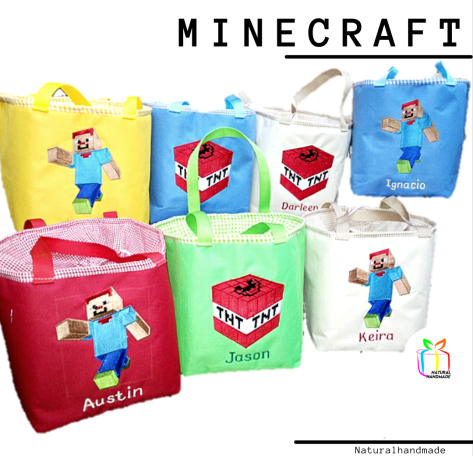 bag ultah anak custom-lunch bag minecraft